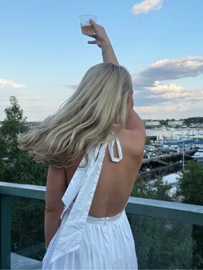 Tuckernuck White Halter Maxi Dress - Women's Elegant Summer Dress